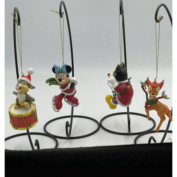 Disney Christmas Magic Ornaments W/Box Mickey Minnie Bambi Thumper Set/4 - Picture 2 of 14